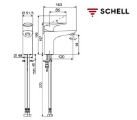 MEDIDAS MONOMANDO LAVABO TERMOSTATICO MODUS SCHELL